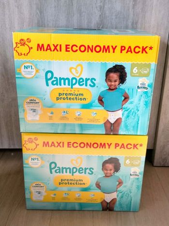 Lot couches Pampers premium taille 6 