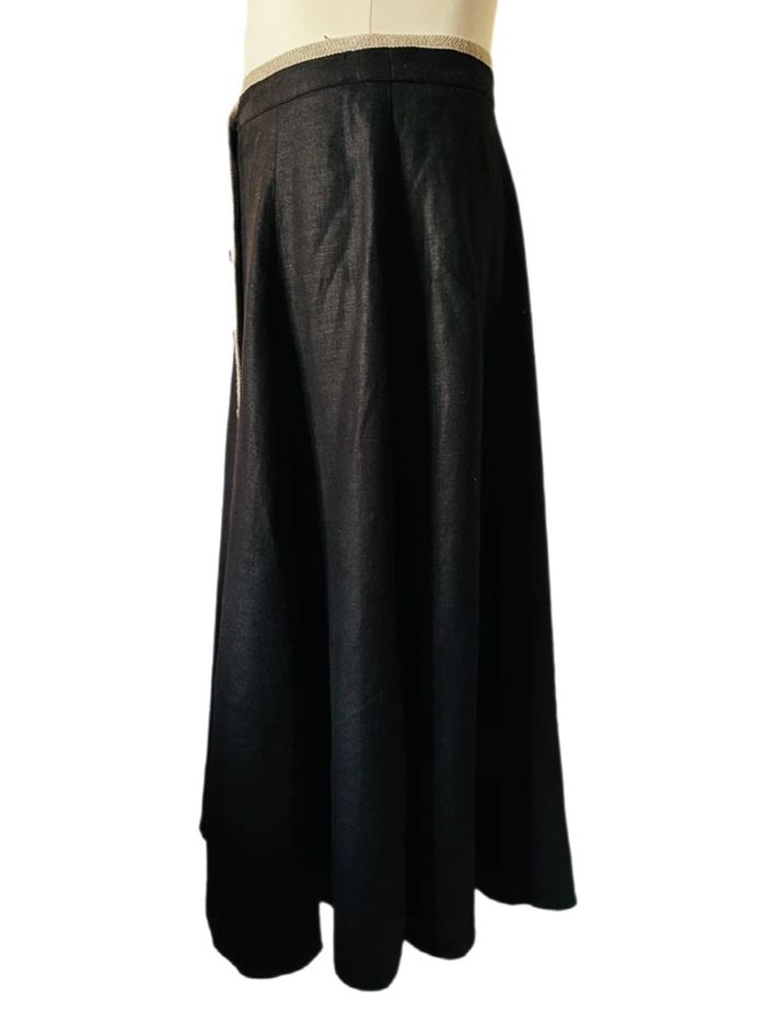 🖤🌿Jupe longue vintage en lin noir taille 44/46 Krüger Trachten Cottagecore Long Black Linen Skirt🌿🖤 - photo numéro 11