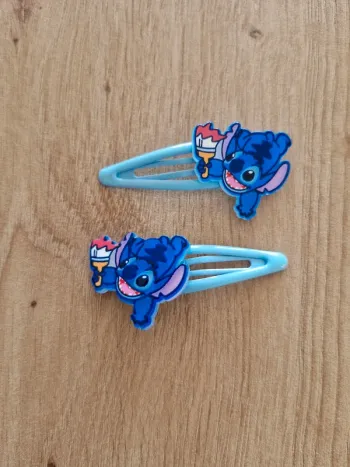 Lot 2 barrettes bleu – personnage Stitch Neuve