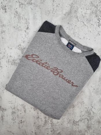 Sweat Eddie Bauer Gris (manches contrastées) - Taille M Hommes (mesures en photos)