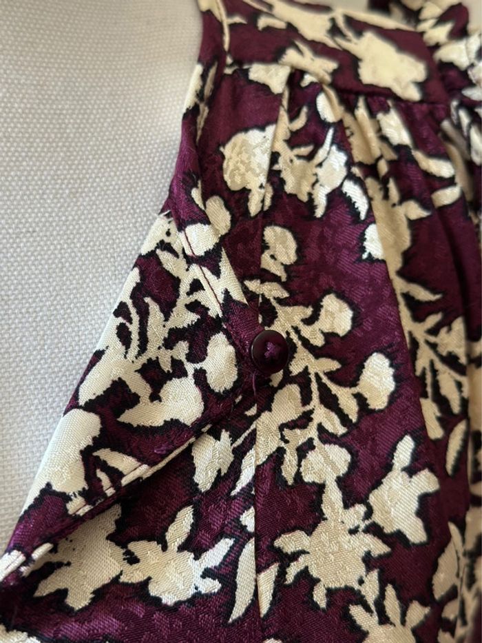 Blouse imprimé floral bordeaux Mango taille S - photo numéro 4
