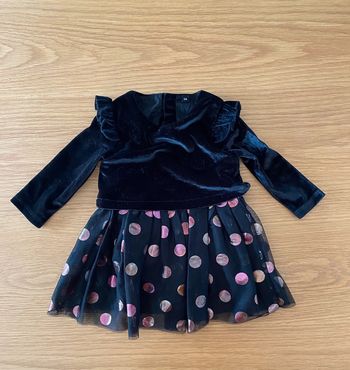 Robe noire velour pois