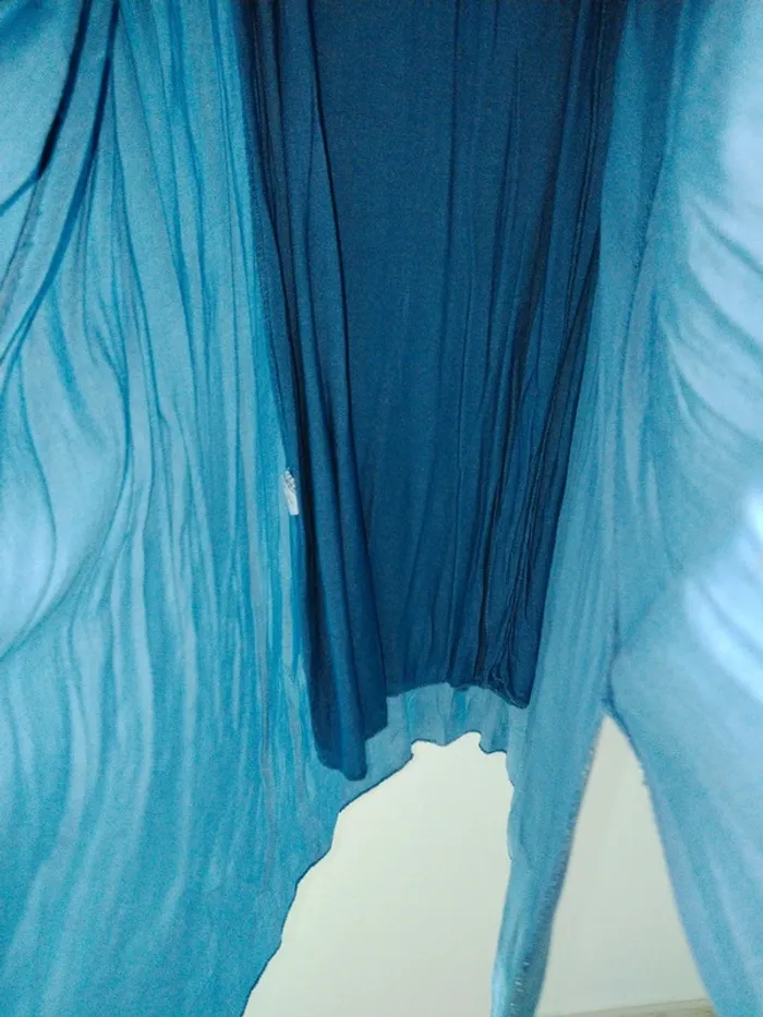 Robe d'été mi-longue à bretelles bleu - photo numéro 5