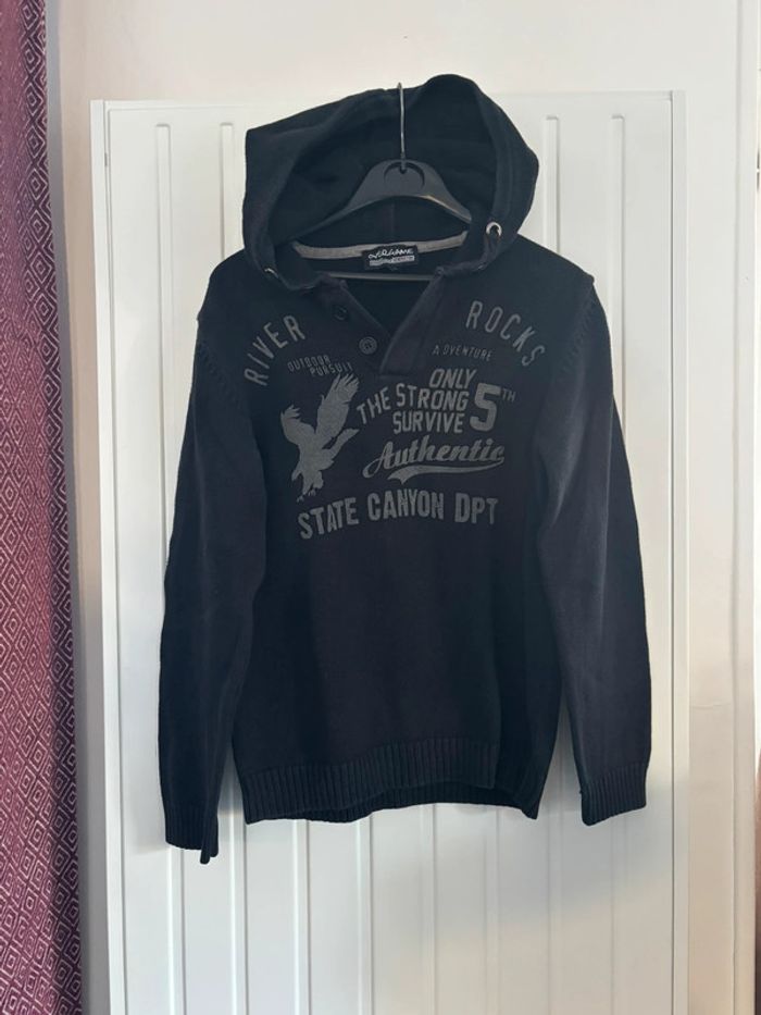 Sweat-shirt Pull garçon overgame 12ans noir