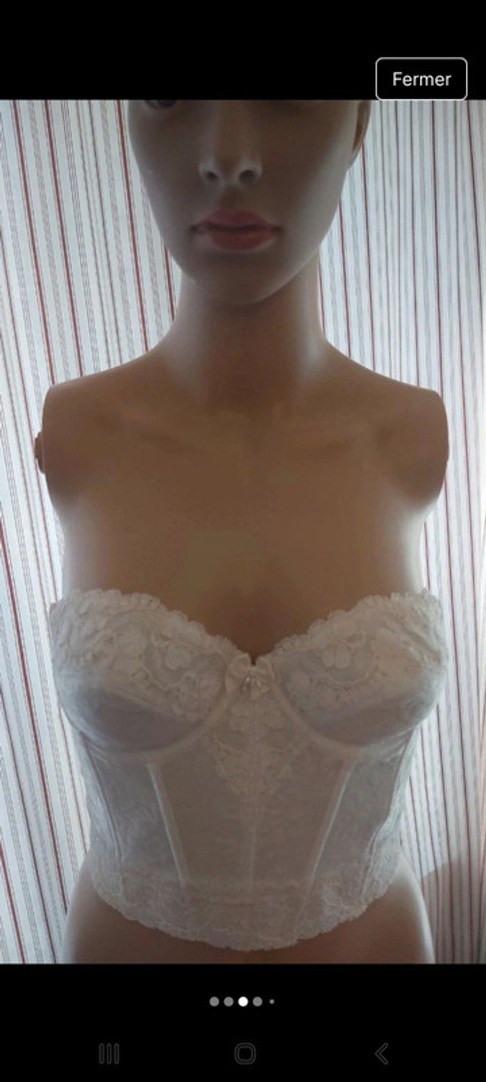 Magnifique Corset bustier  Déwé blanc fr 85C - photo numéro 4