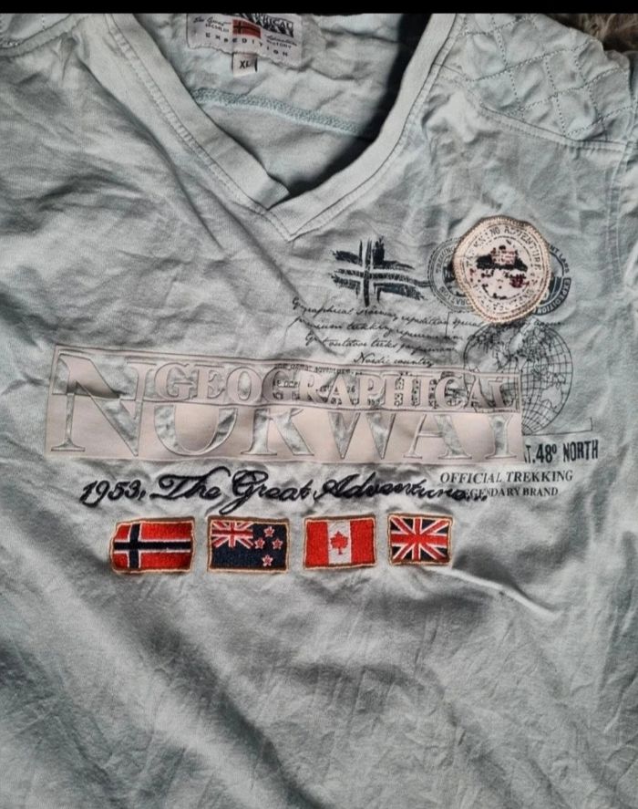 T-shirt bleu ciel Geographical Norway taille Xl - photo numéro 2
