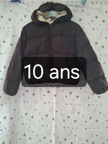 Doudoune molletonnée à l’intérieur avec capuche petite oreille noir 10 ans Shein