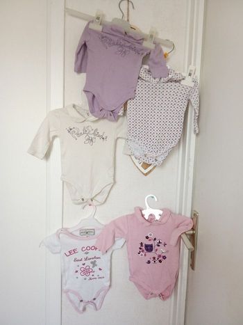 Lot de 5 bodys dont 4 col claudine bébé fille 3 mois, 54 cm