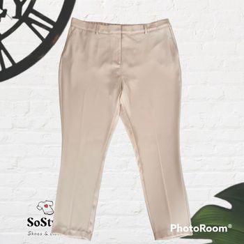 Pantalon droit effet costume Damart couleur sable Taille 52