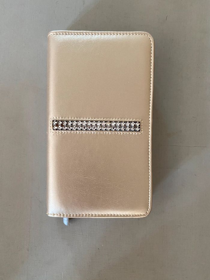 Swarovski pochette maquillage ou bijoux dorée avec brillants - photo numéro 2