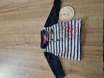 Polo Manches Longues Marinière Bleu Marine Terre de Marins - 6 mois