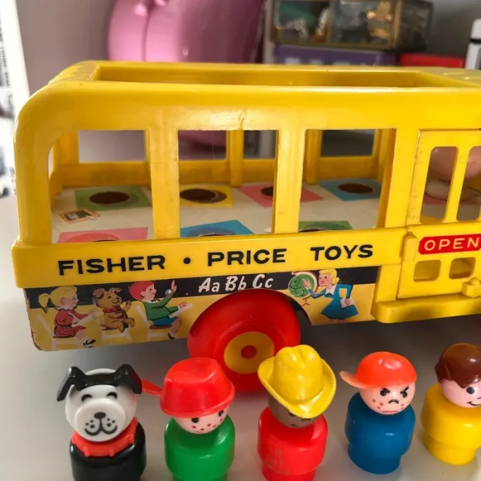 School bus fisher price vintage complet - photo numéro 11