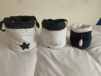 3 paniers en tissus Sauthon