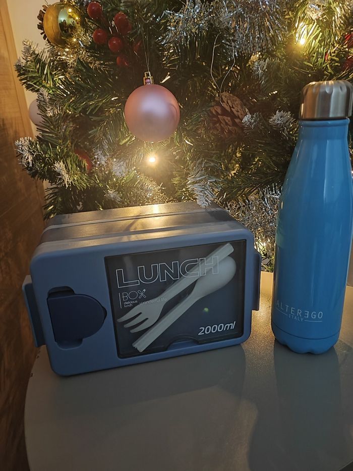 Lot lunch box + gourde isotherme – très bon état