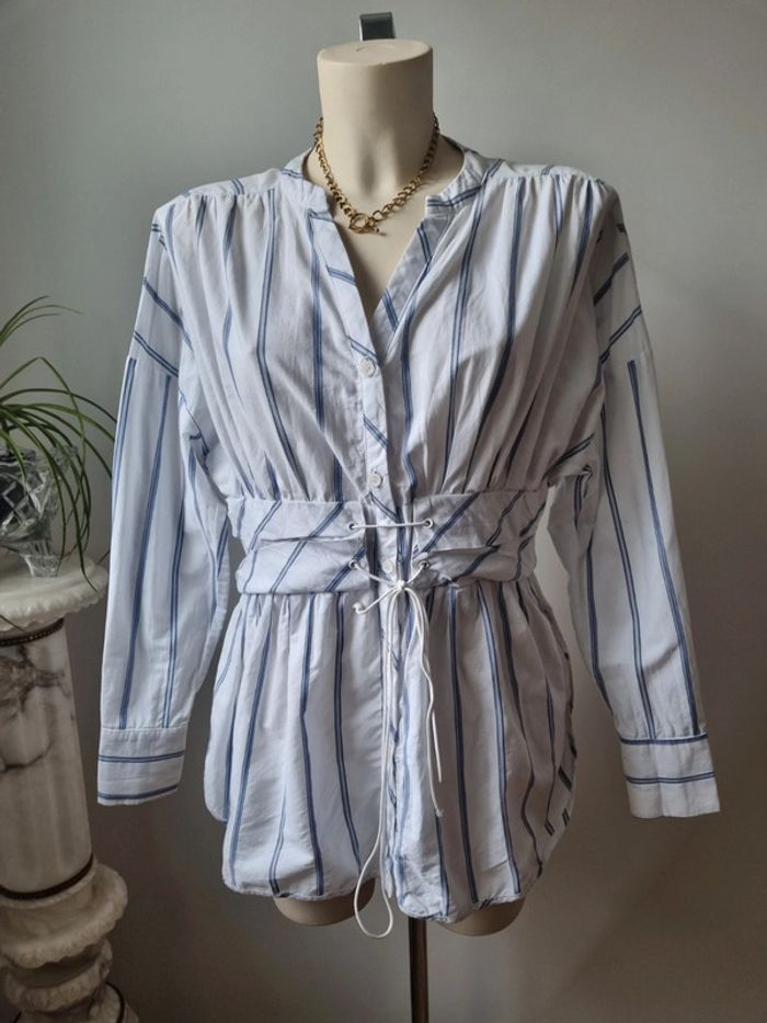 Chemise rayé en coton corset - photo numéro 16