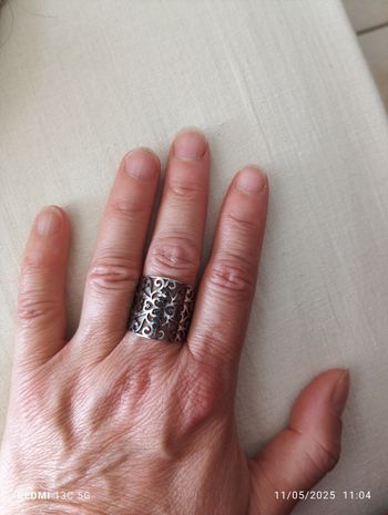 Bague ajustable en acier inoxydable neuve