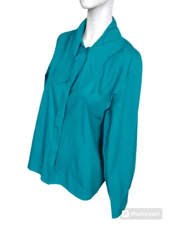 Chemisier chemise top tunique vert émeraude classique automne printemps