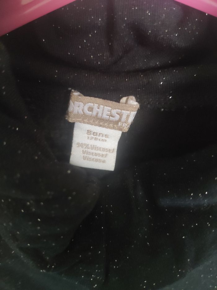 Orchestra tee shirt col roulé noir paillettes 8 ans - photo numéro 3