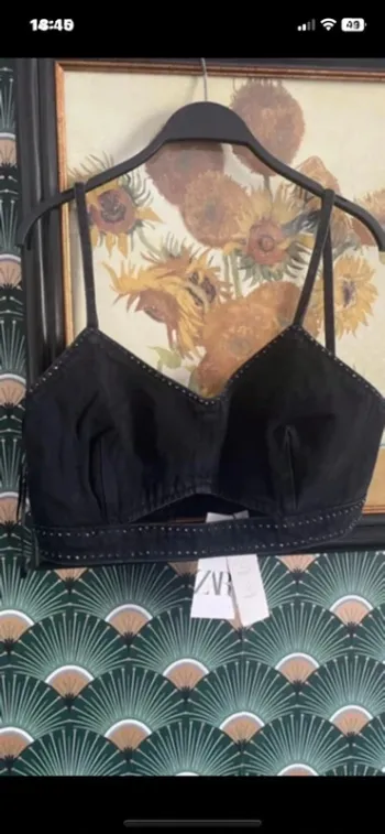 Bustier en jean clouté Zara taille L