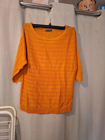 Magnifique maillot manches 3/4 femme été effet tricoter