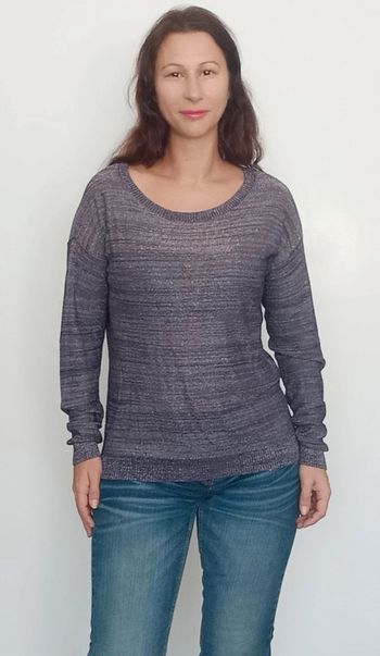 Pull fin pailleté bleu
