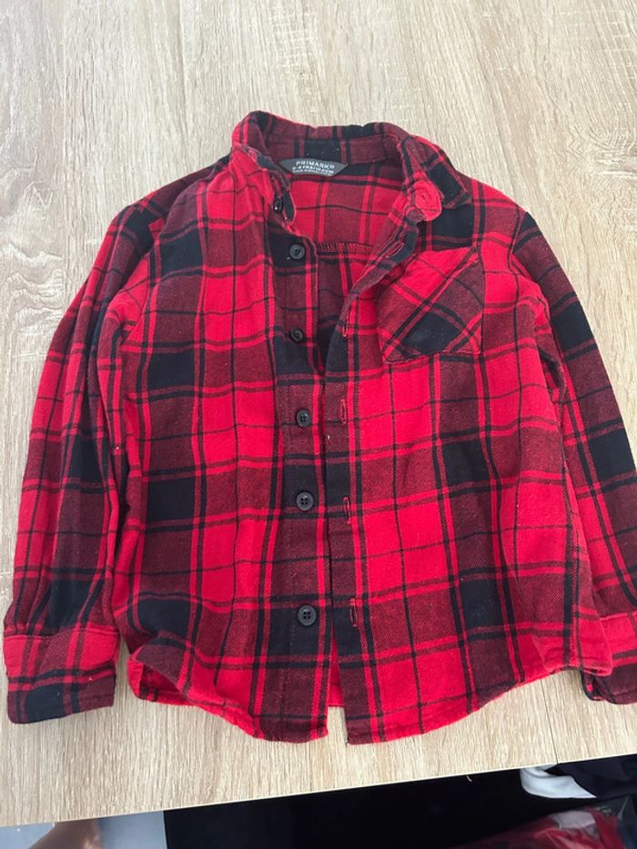 Chemise à carreaux manche longue 3/4 ans