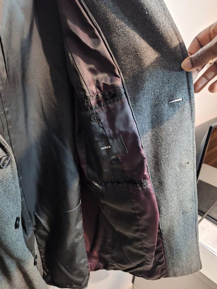 Manteau long / blazer / celio / homme gris / taille L - photo numéro 7