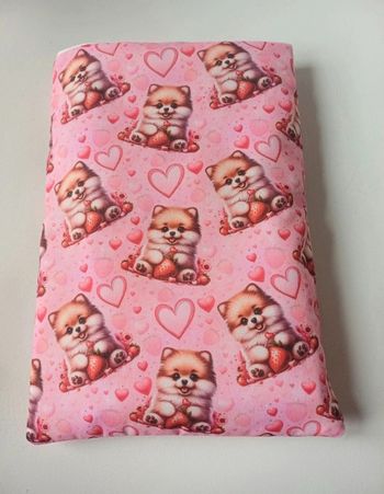 Pochette à livre petit format petit chien amoureux