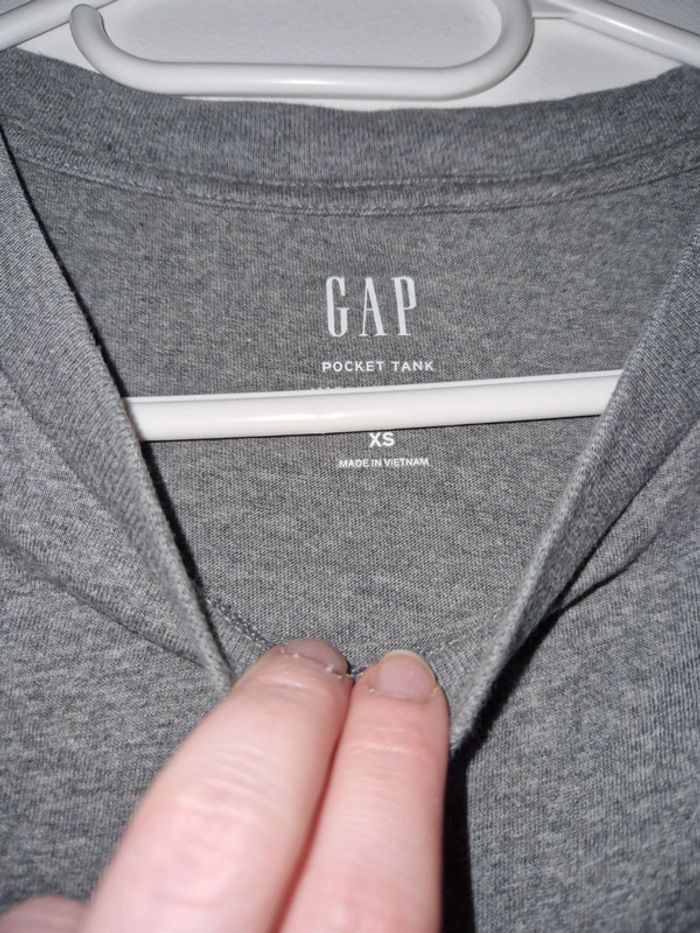 Débardeur marcel homme gris été 100% coton Taille XS TBE gap - photo numéro 2