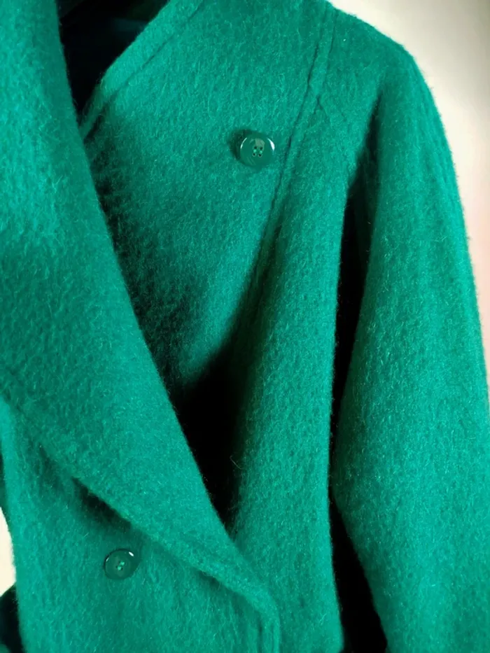 Manteau vert en laine - T42 estimée - Pièce rare sur mesure A836 - photo numéro 7