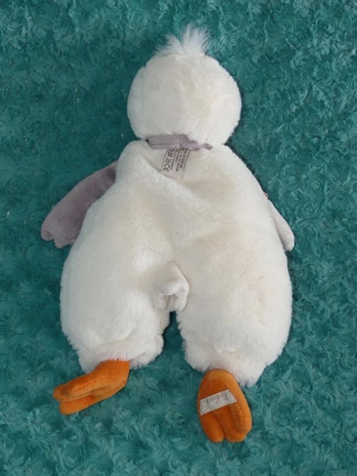 Doudou plat canard blanc violet Bokowski 🐥tbe - photo numéro 3