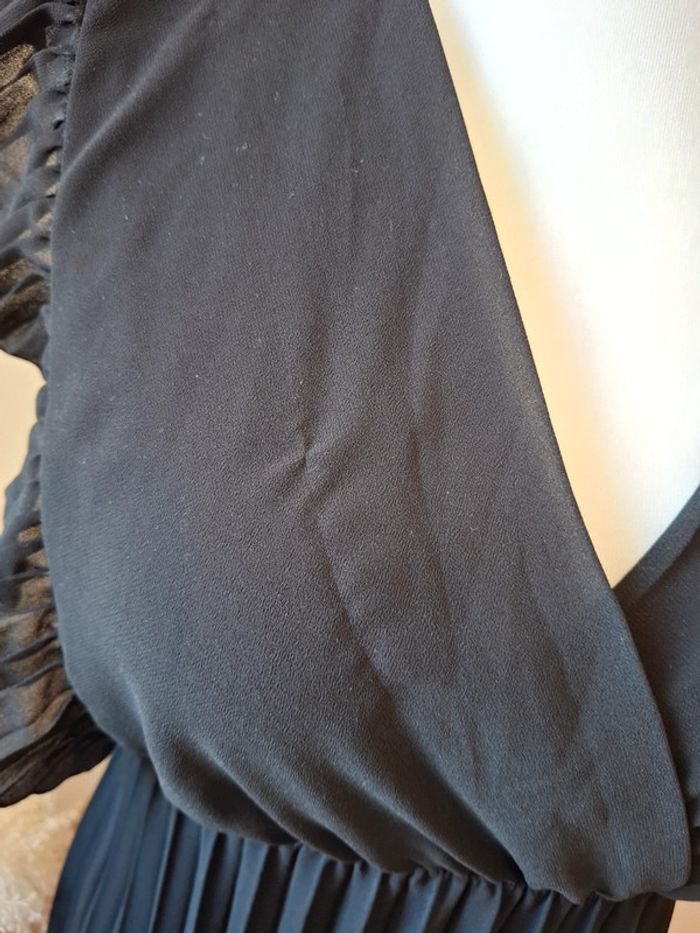 Robe longue noire cache-coeur plissée taille S/M 36/38 - photo numéro 4