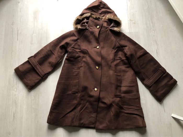 BB- Manteau 3/4 polaire marron à capuche T 42/44  NEUF - photo numéro 3