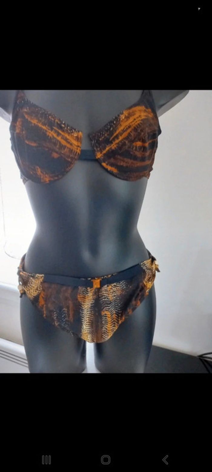 Maillot 2 pieces motif leopard