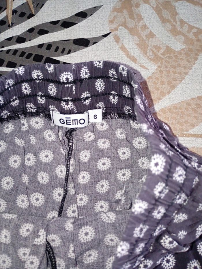Pantalon fin été gris motif étoile fille 6 ans Gémo - photo numéro 6