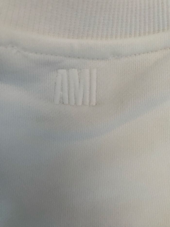Pull Ami Paris - Blanc Cœur Rouge - Taille M - photo numéro 6