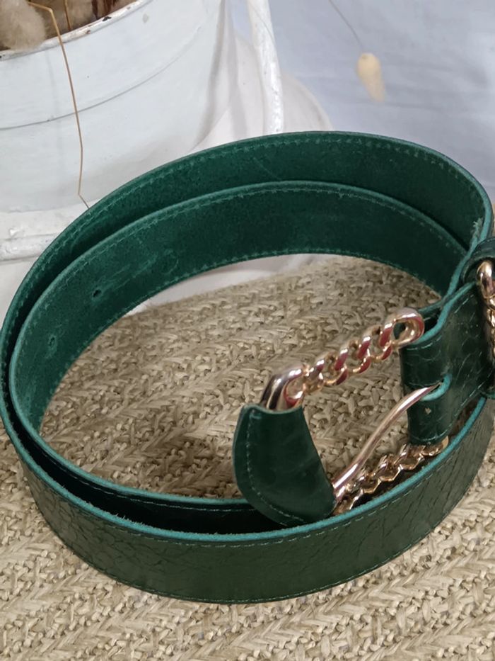Ceinture cuir effet croco | Vintage - photo numéro 7