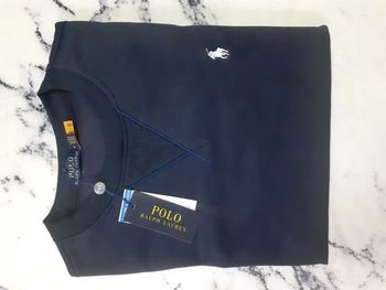 Sweat col rond RALPH LAUREN - Taille M - Couleur bleu logo brodé blanc - NEUF