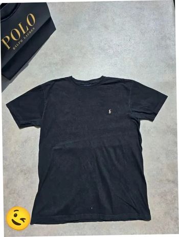 T-shirt Ralph Lauren S coupe col rond noir Homme Men tee59