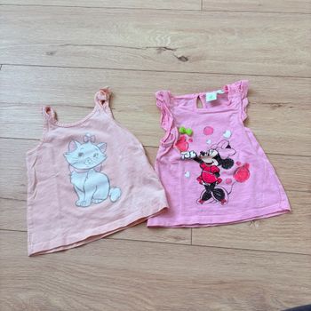 Lot de 2 débardeurs fille 12 mois Disney Baby Minnie & Orchestra Marie