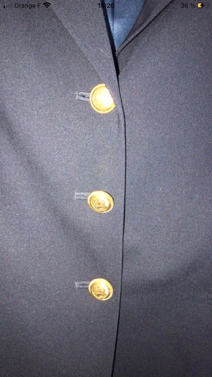 Veste marine en laine - photo numéro 2