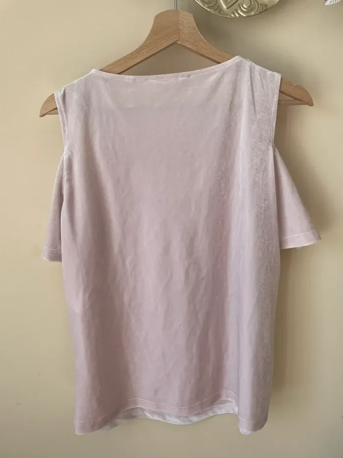 Top rose pale velours - photo numéro 6