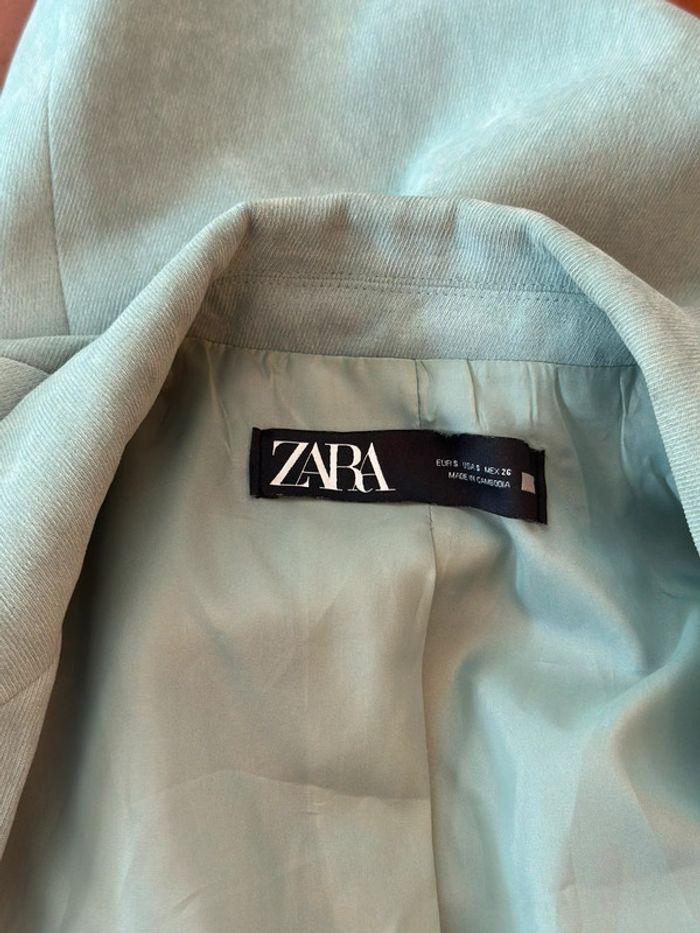 Ensemble blazer + pantalon vert d’eau effet velours Zara taille S Neuf - photo numéro 11
