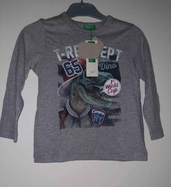 Tee shirt benetton dinosaure taille 24 mois