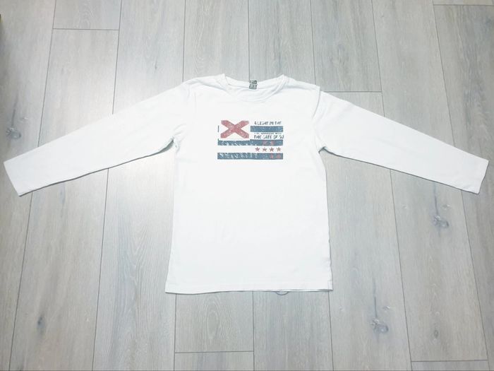 Maillot manche longue blanc. Garçon 14 ans. Marque Tape à l'oeil