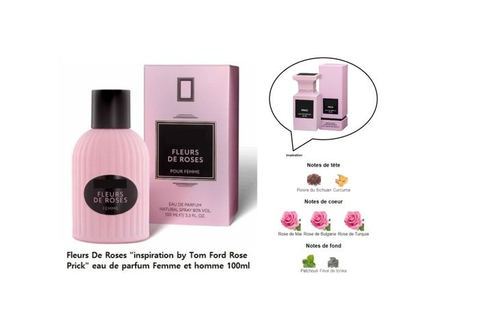 Fleurs De Roses "inspi Tom Ford Rose Prick" eau de parfum Femme et homme 100ml - photo numéro 2
