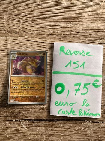 carte Pokémon sablaireau reverse 028/165 EV3.5 collection 151 FR neuf sortie de booster