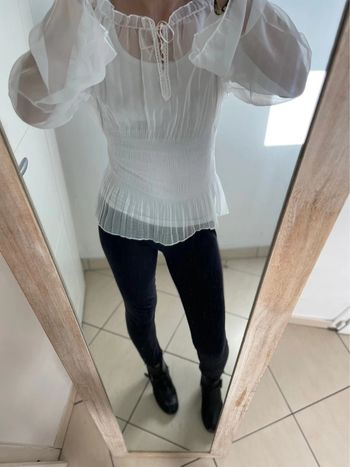 Blouse blanche transparente