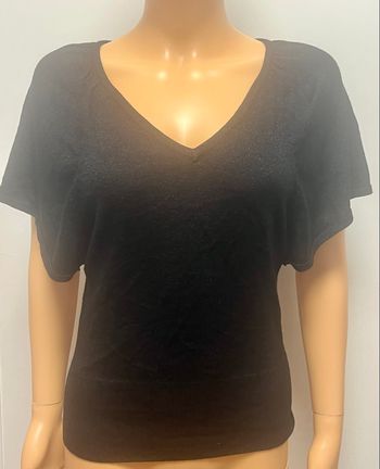 Haut noir brillant camaïeu 