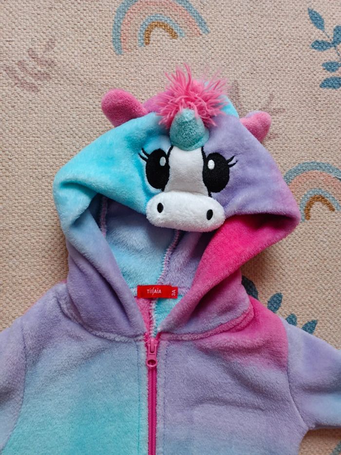 Pyjama surpyjama licorne multicolore arc en ciel 3 ans - photo numéro 2